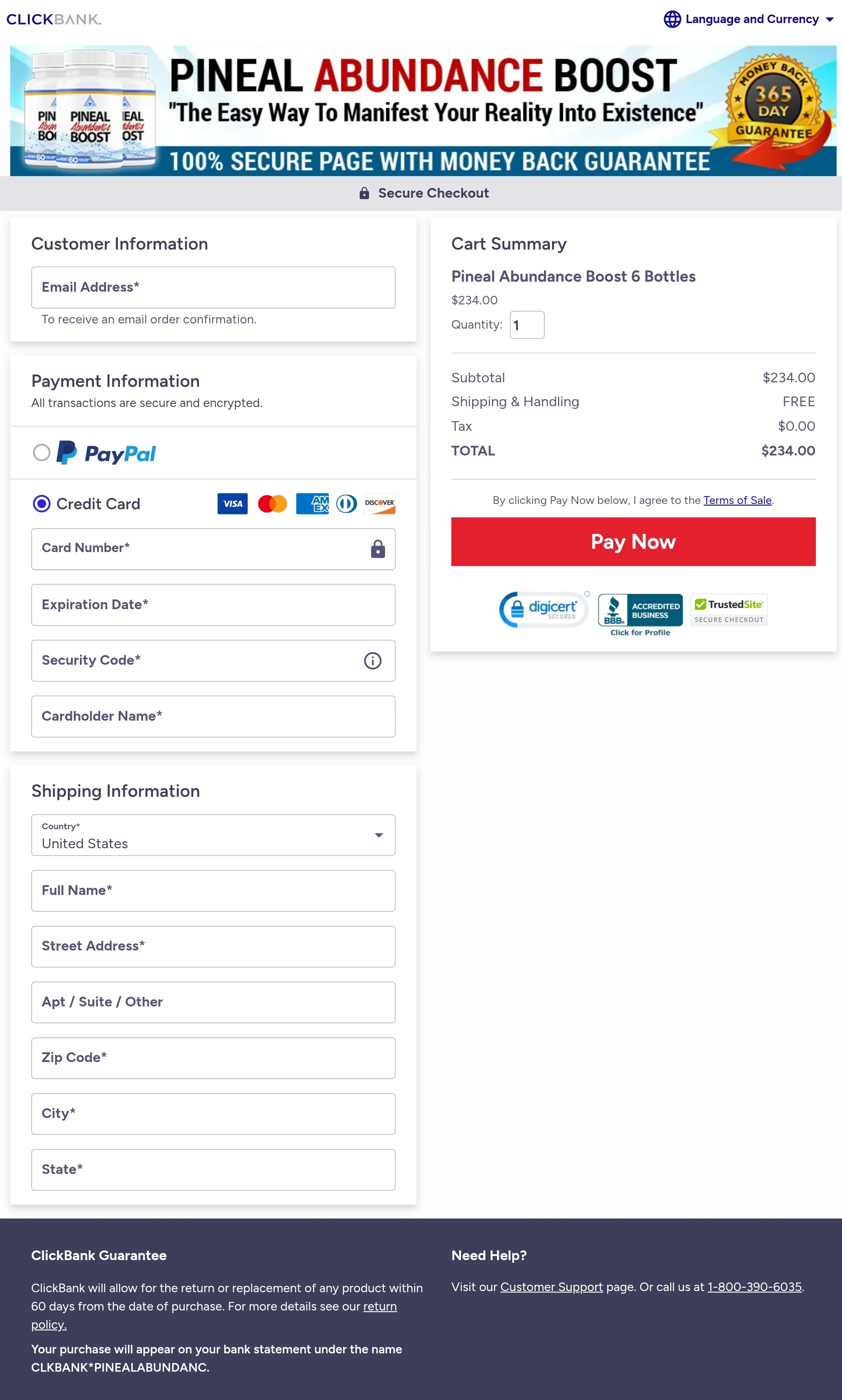Pineal Abundance Boost order form
